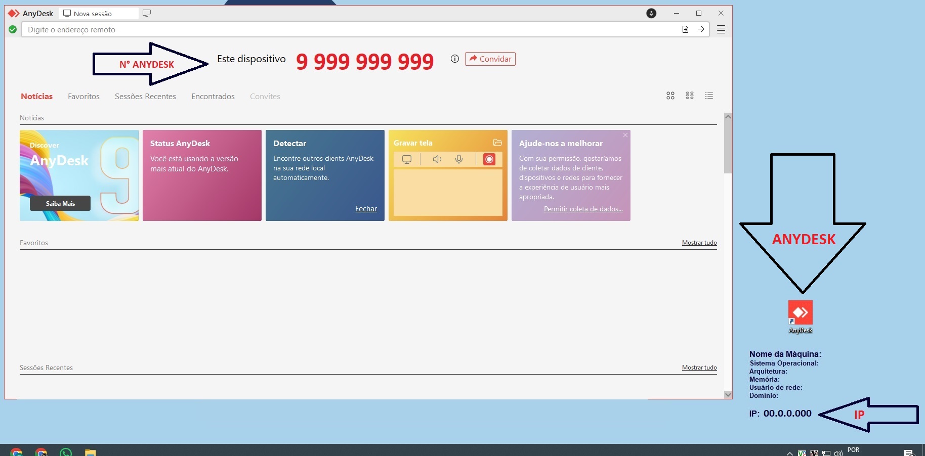 Imagem de Ajuda para AnyDesk e IP